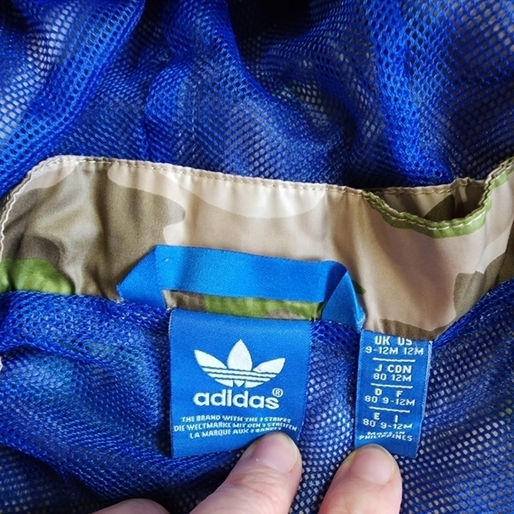 3/$15 Adidas Camouflage Windbreaker Jacket with Removable Hood - 12 mos. - Picture 7 of 10